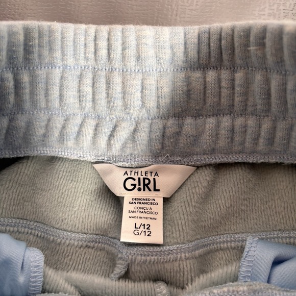 Athleta Girl Wide Leg Sweat Pants Sz 12 Casual Lounge High Rise Athleisure - Picture 7 of 9